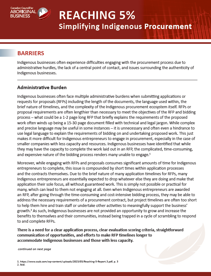 Transforming the Indigenous Procurement Processes in Canada